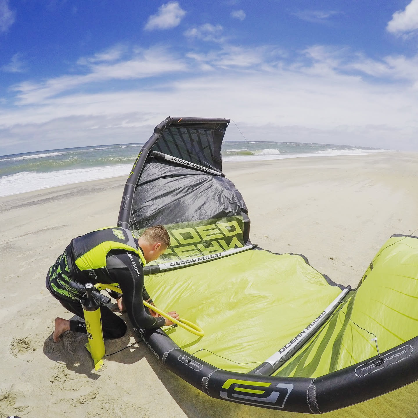 Ocean side wave riding at Cape Hatteras, Buxton South